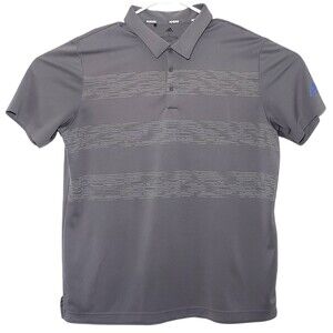 Adidas Polo Golf Shirt Men's Large Dri Fit Style Moisture Wicking Blue Grey